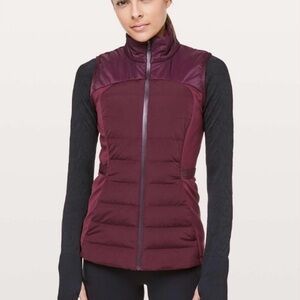 Lululemon Down For it All Goose Down Vest Maroon Garnet size 12
